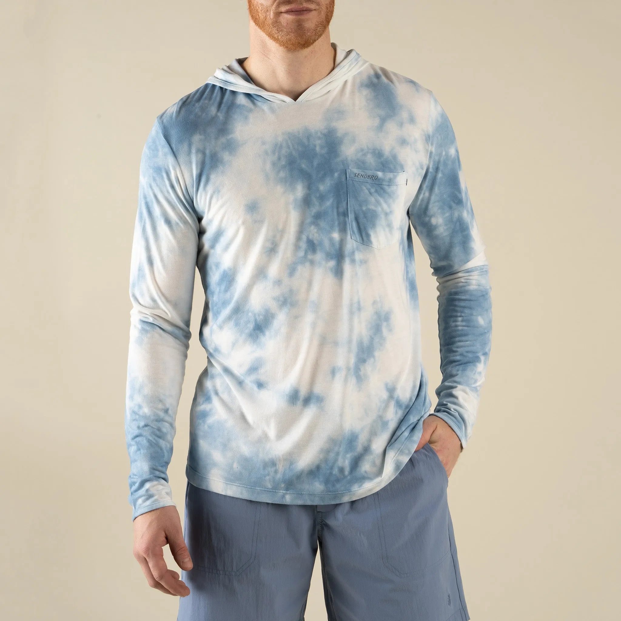 Yucatan Bamboo Hoodie Tech Long Sleeve Shirt - Tie Dye - Senderohead sold by Sendero Provisions CO product image thumbnail 3