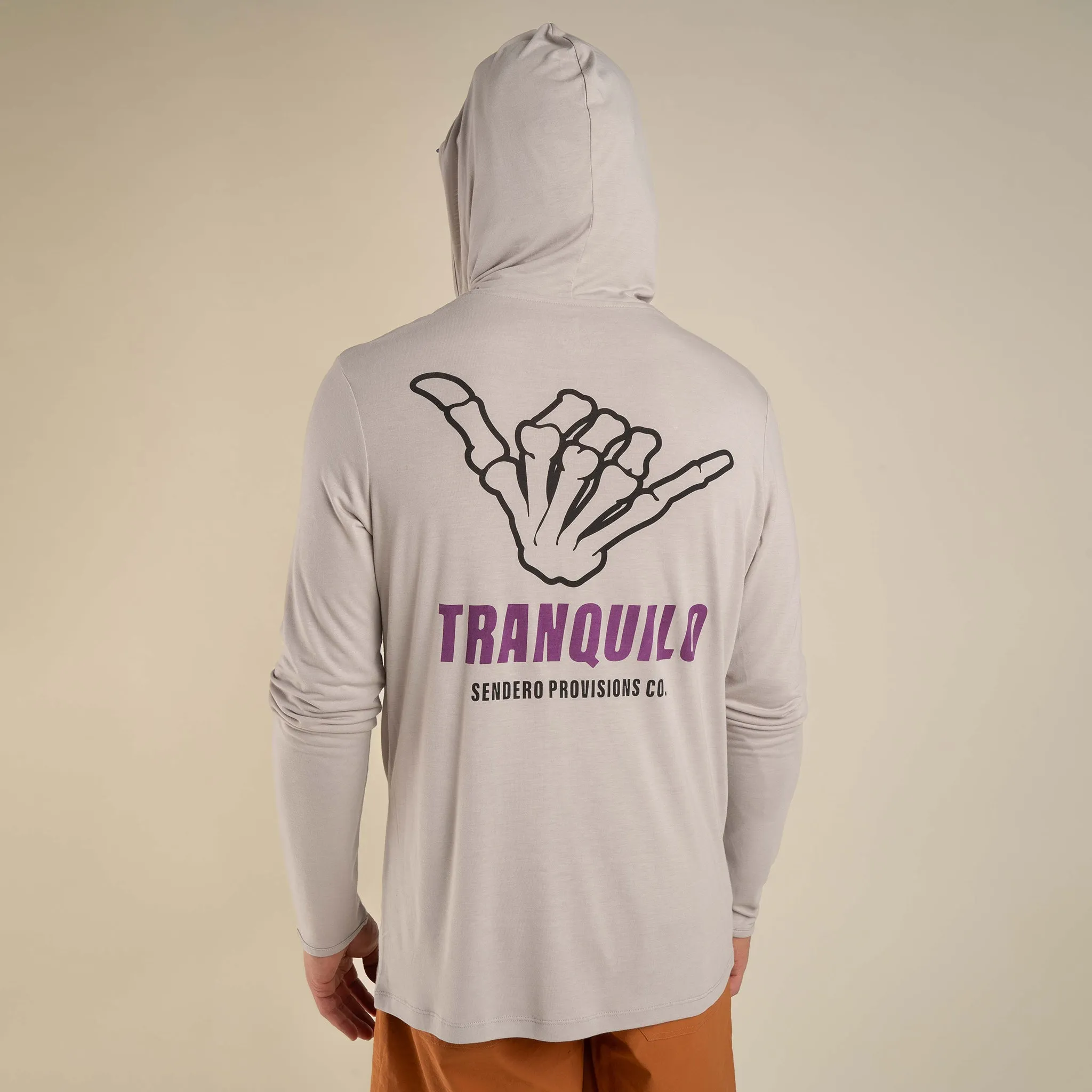 Yucatan Bamboo Hoodie Tech Shirt - Willamette Gray Print sold by Sendero Provisions CO product image thumbnail 4