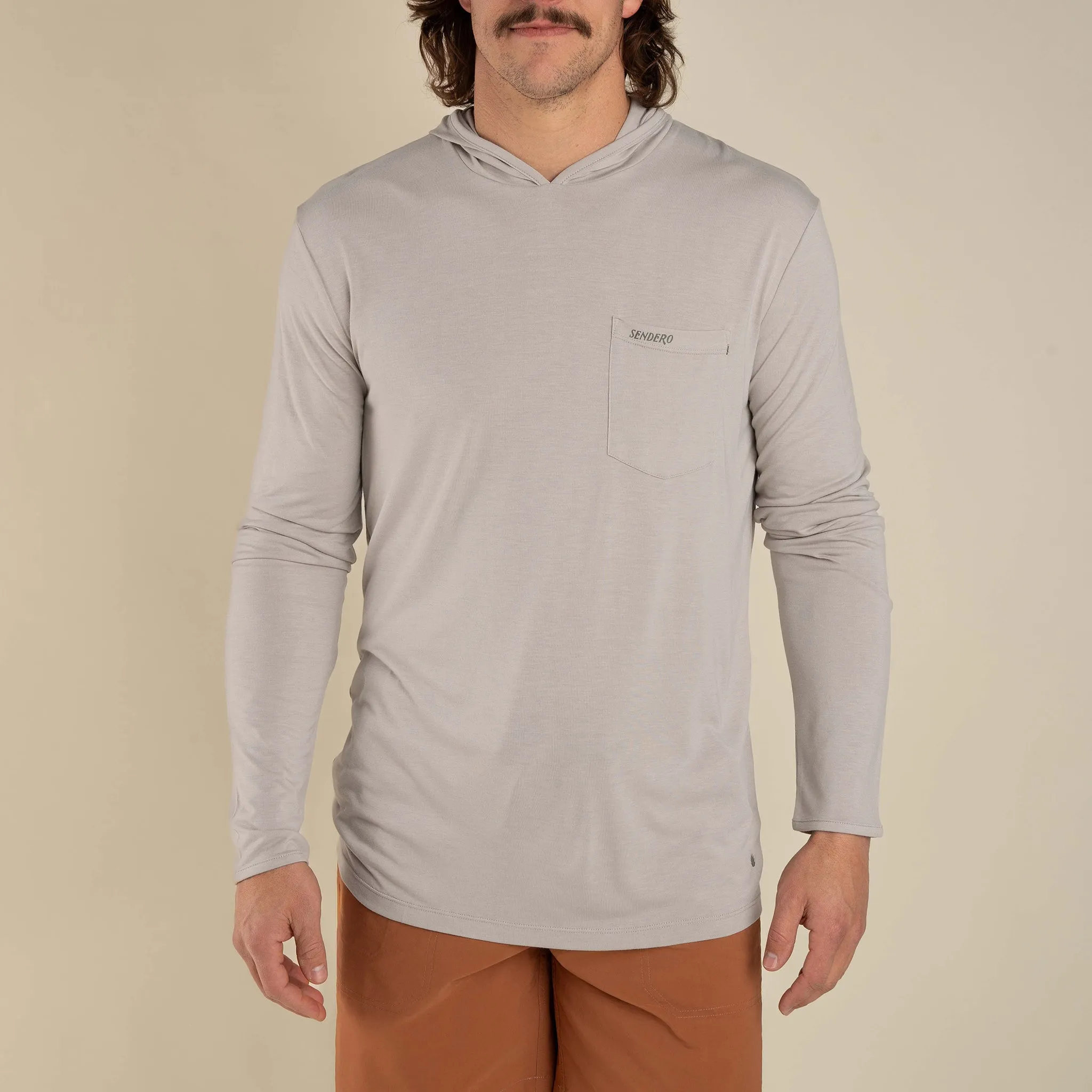 Yucatan Bamboo Hoodie Tech Shirt - Willamette Gray Print sold by Sendero Provisions CO product image thumbnail 5