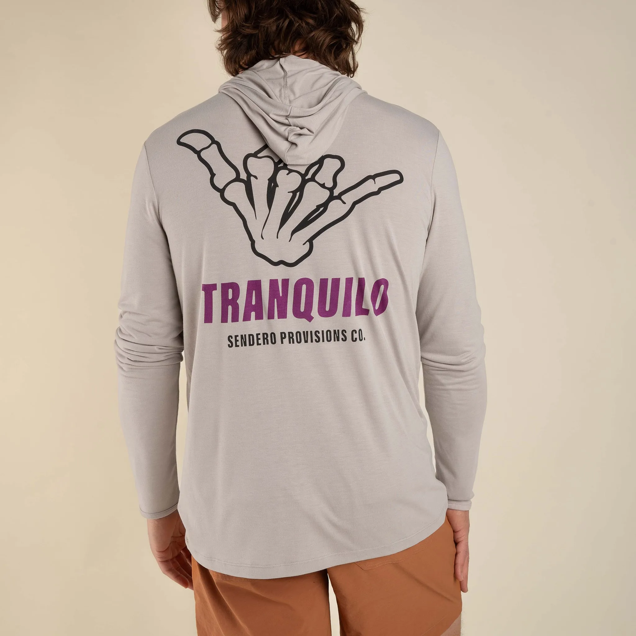 Yucatan Bamboo Hoodie Tech Shirt - Willamette Gray Print sold by Sendero Provisions CO product image thumbnail 3