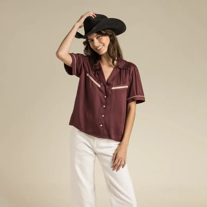 Cheyenne Western Blouse - Zinfandel made by Sendero Provisions CO
