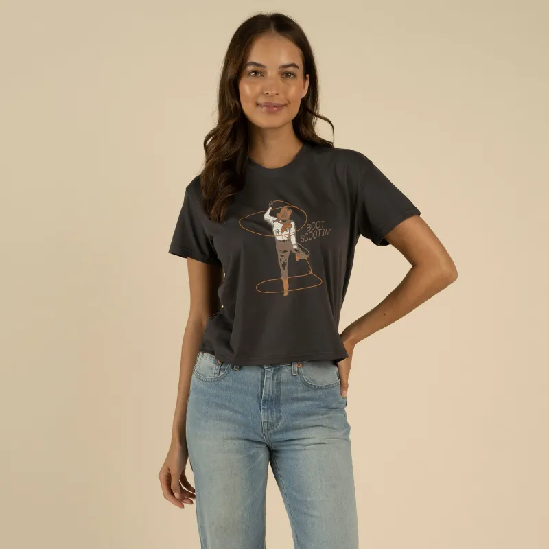 Boot Scootin' Boxy Tee - Vintage Black made by Sendero Provisions CO