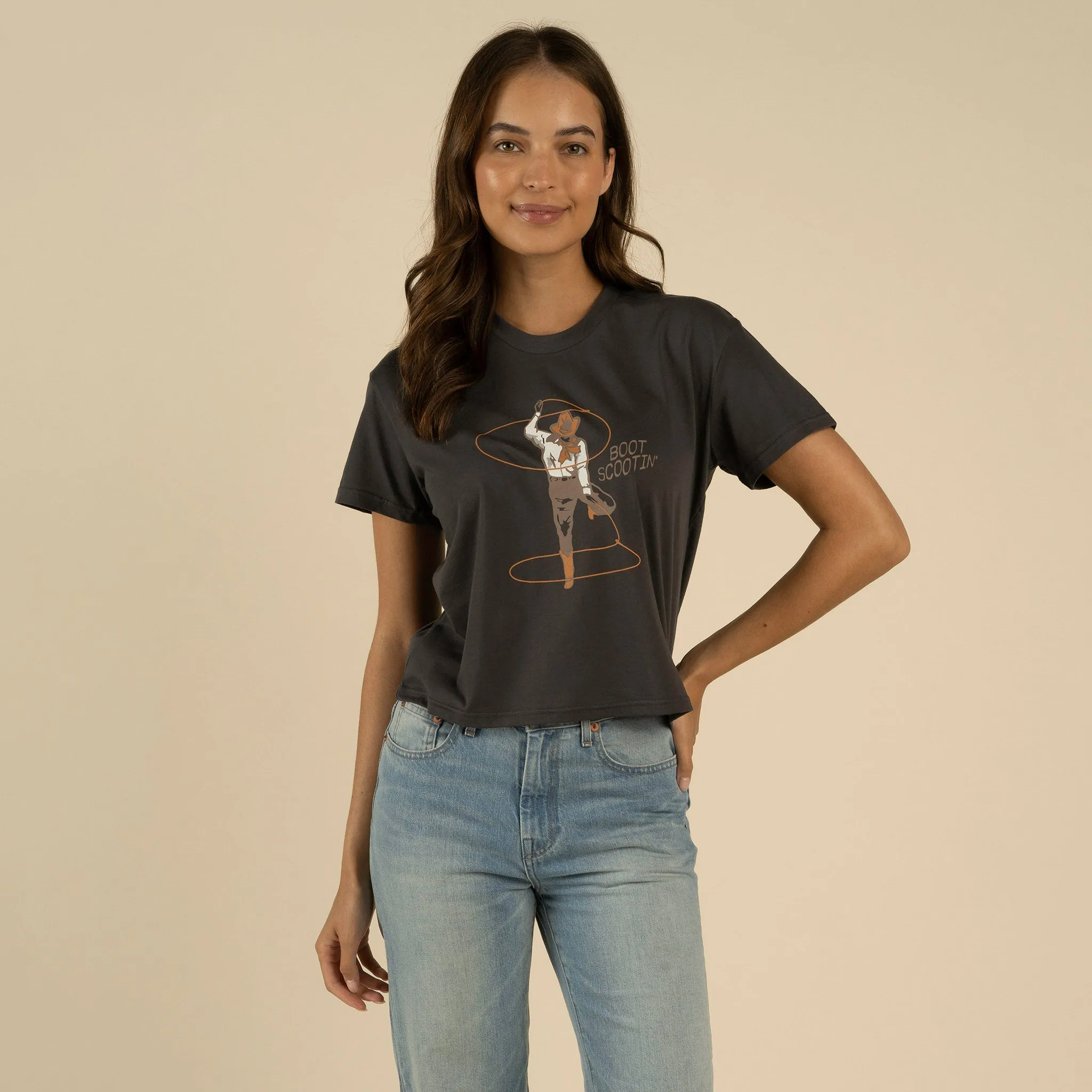 Boot Scootin' Boxy Tee - Vintage Black sold by Sendero Provisions CO