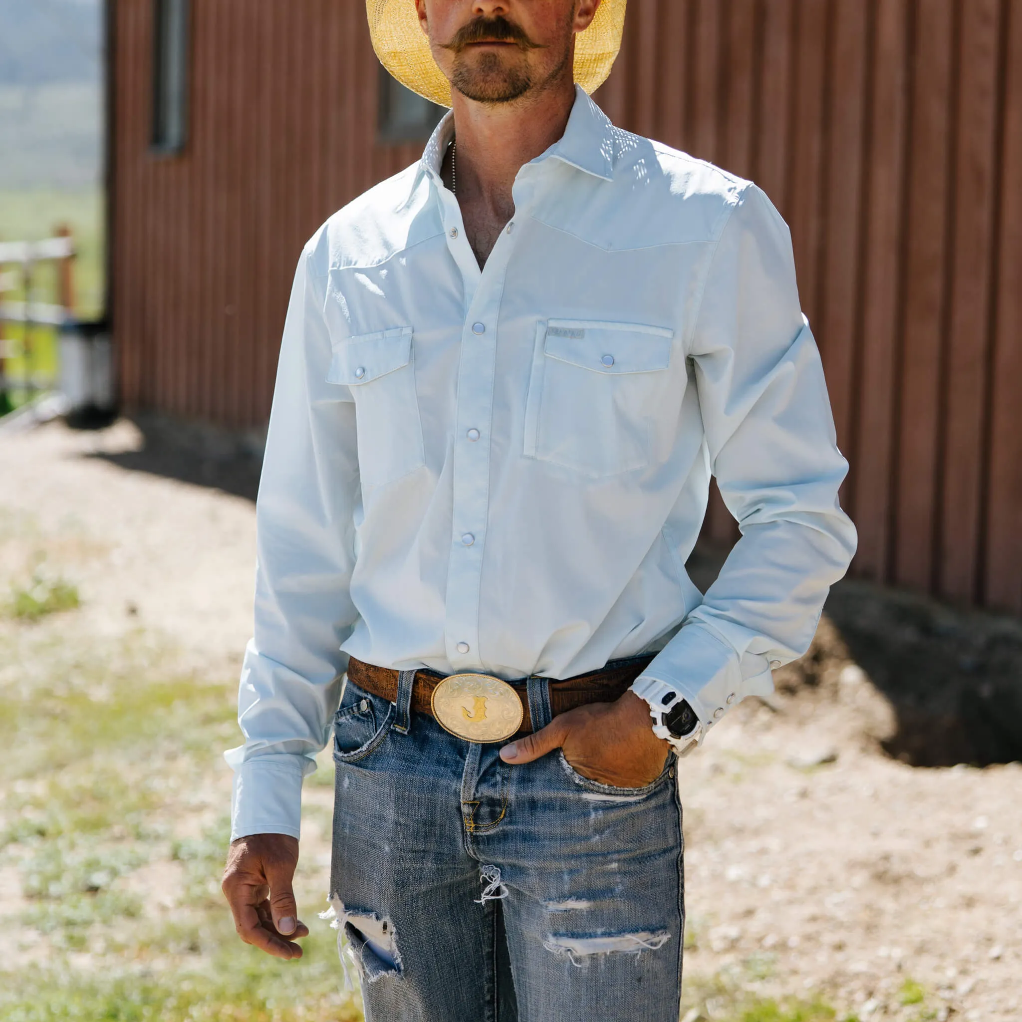 Confluence Tech Long Sleeve Shirt - Matagorda Sky sold by Sendero Provisions CO product image thumbnail 3