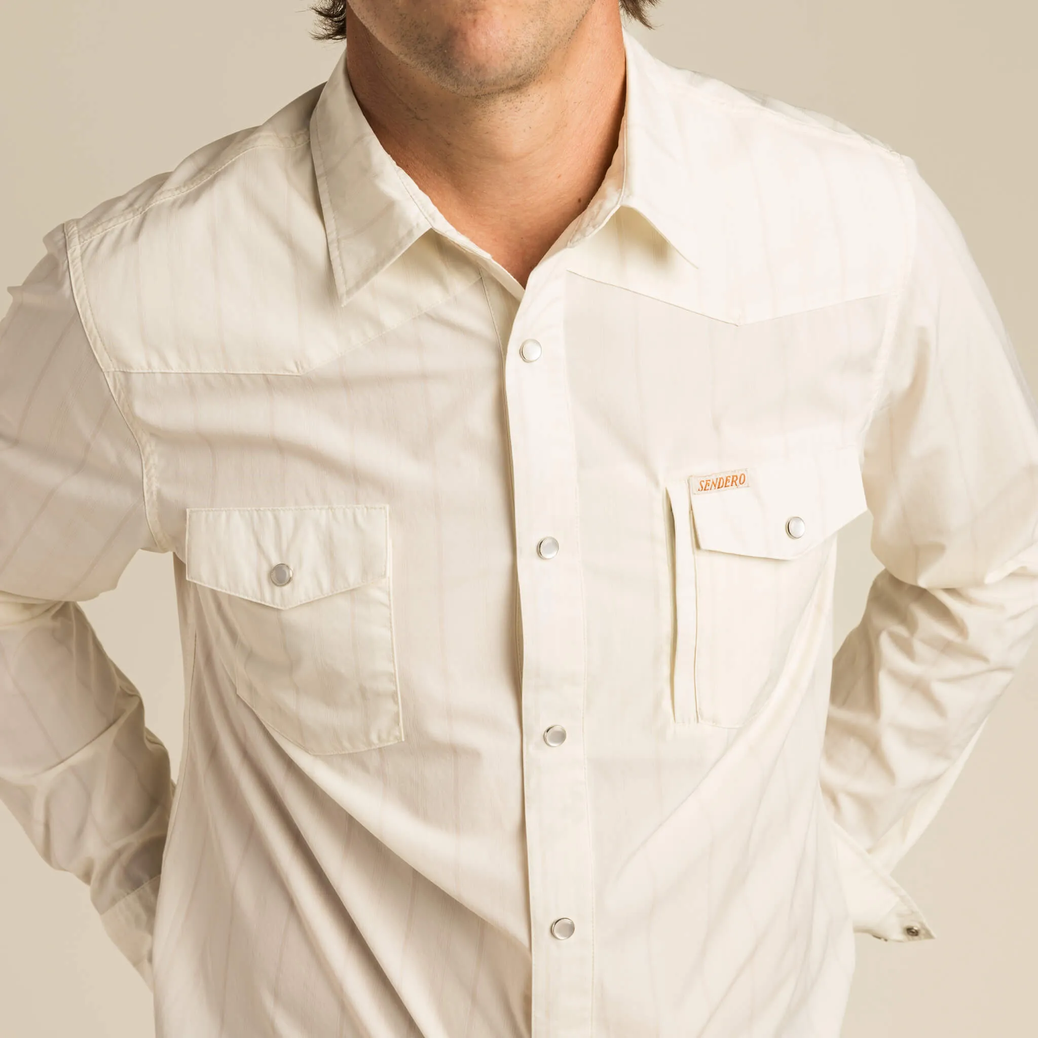 Confluence Tech Shirt - Vintage White/Khaki sold by Sendero Provisions CO product image thumbnail 2