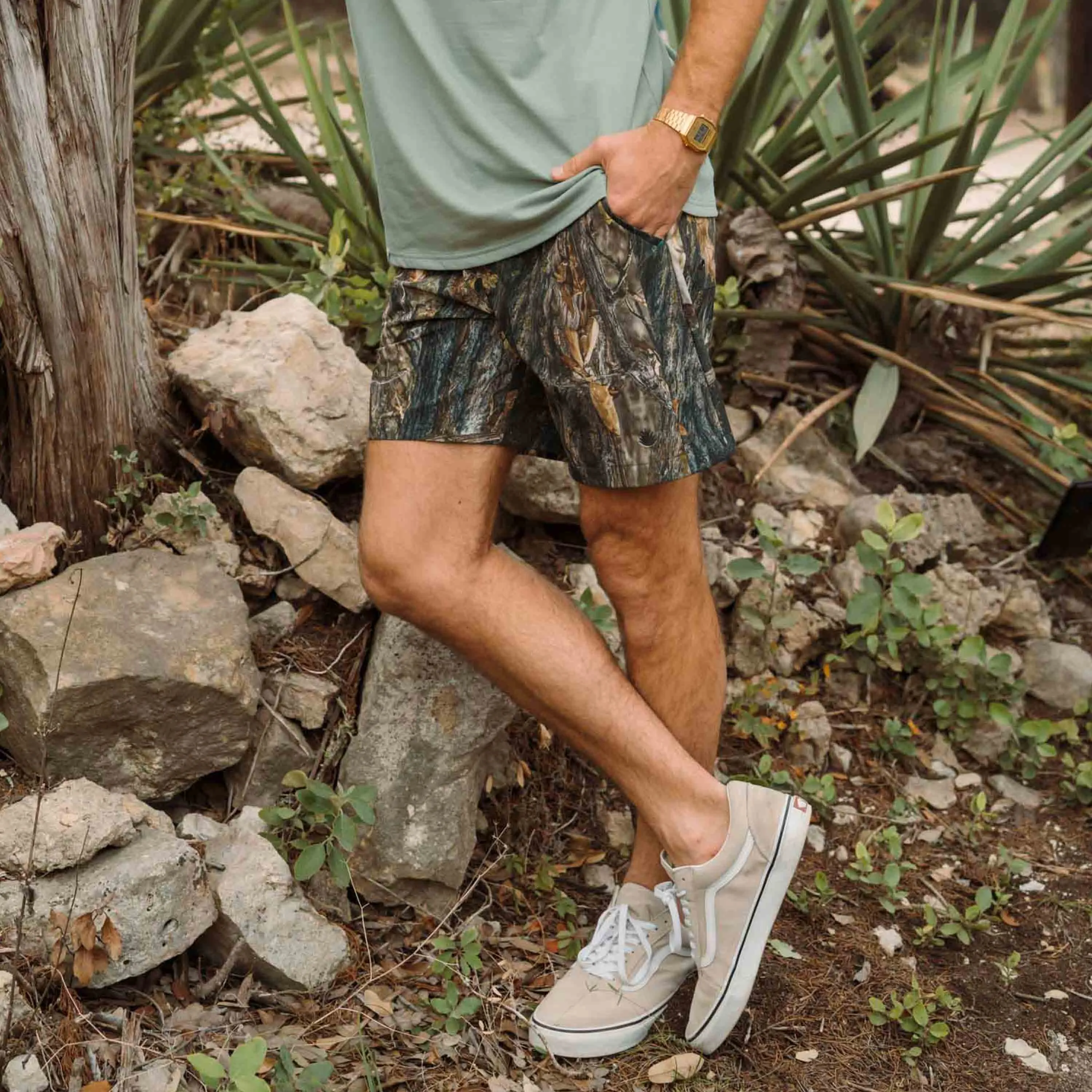 Bajada Hybrid Shorts - Will Tree Camo sold by Sendero Provisions CO product image thumbnail 2