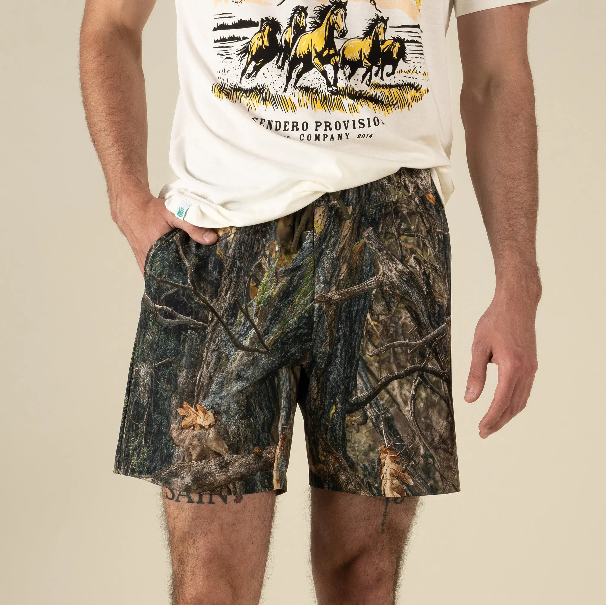 Bajada Hybrid Shorts - Will Tree Camo sold by Sendero Provisions CO product image thumbnail 3
