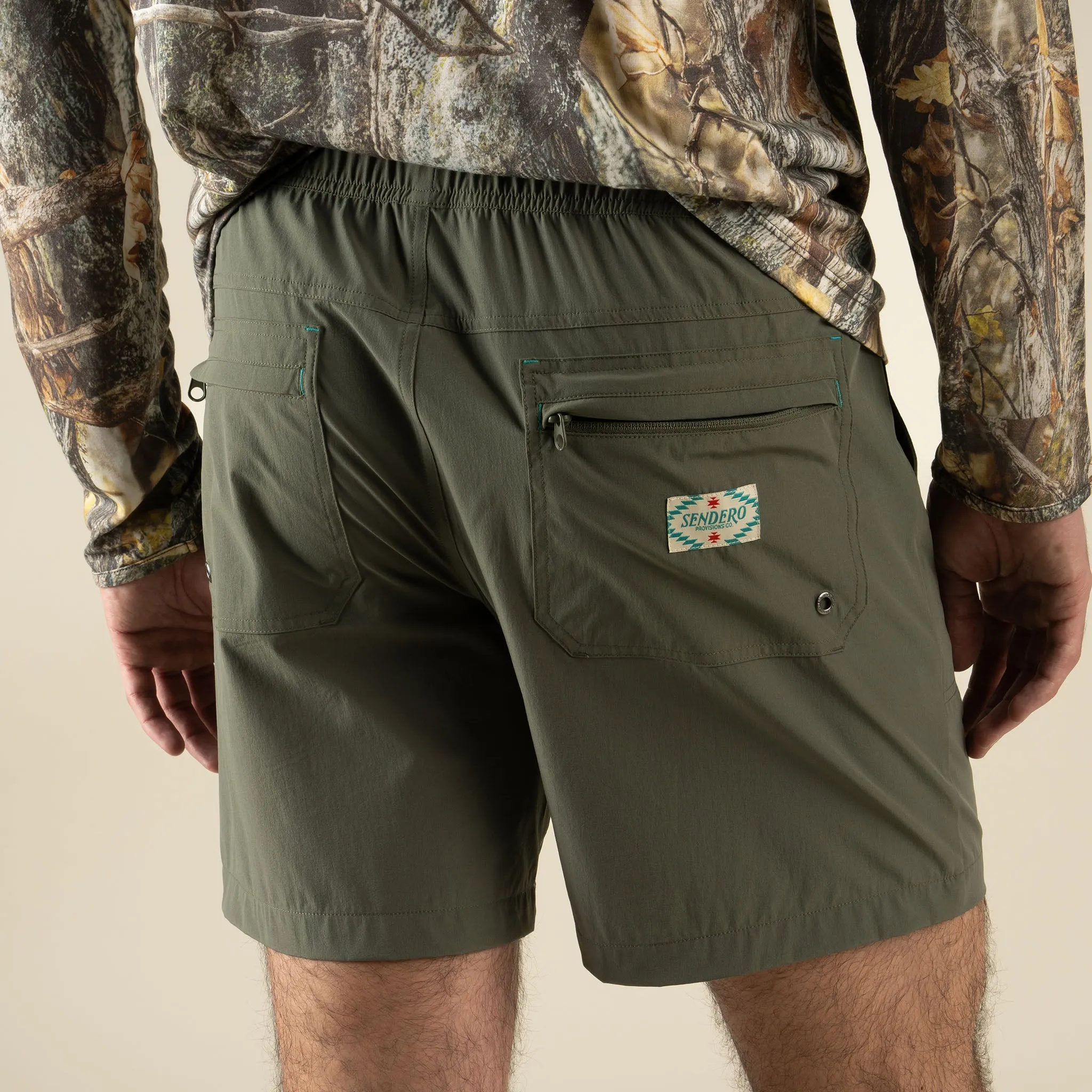 Bajada Hybrid Shorts - San Juan Green sold by Sendero Provisions CO product image thumbnail 3
