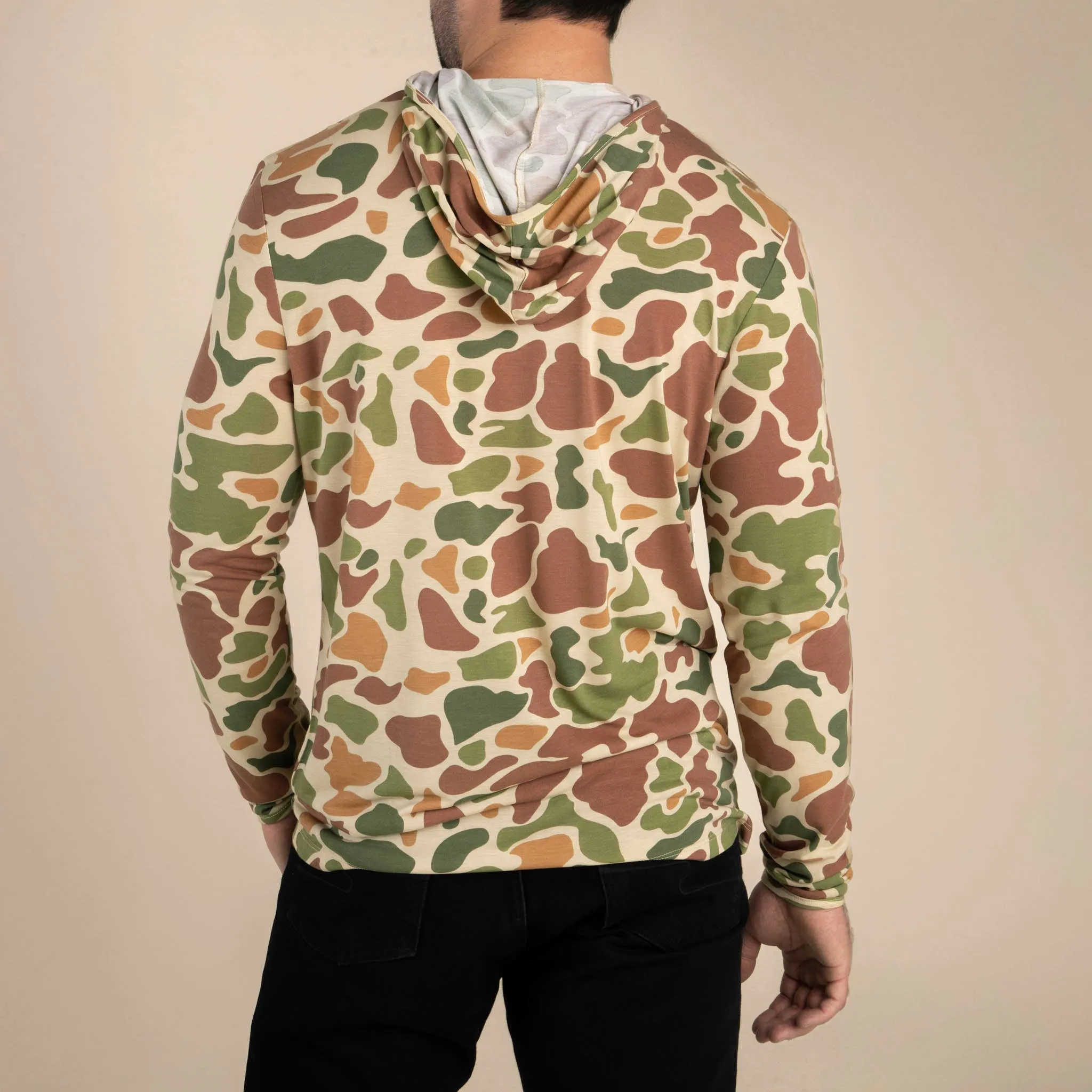 Yucatan Bamboo Hoodie Tech Shirt - Field Camo sold by Sendero Provisions CO product image thumbnail 3