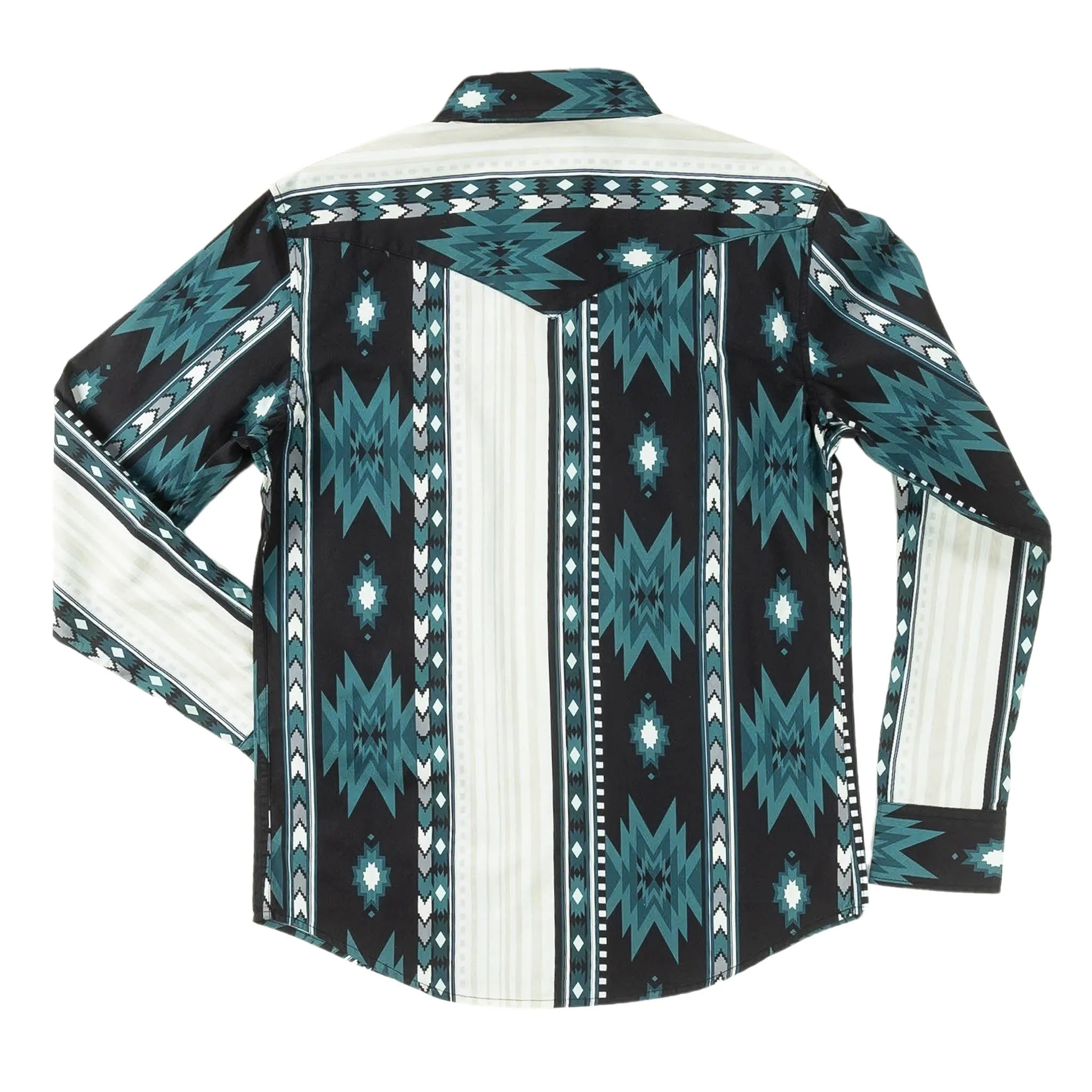The Wyatt Pearl Snap Long Sleeve Serape Shirt - The Oasis Western Stripe sold by Sendero Provisions CO product image thumbnail 5