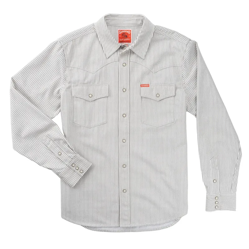 The Wyatt Pearl Snap Long Sleeve Denim Shirt - Gray Hickory made by Sendero Provisions CO