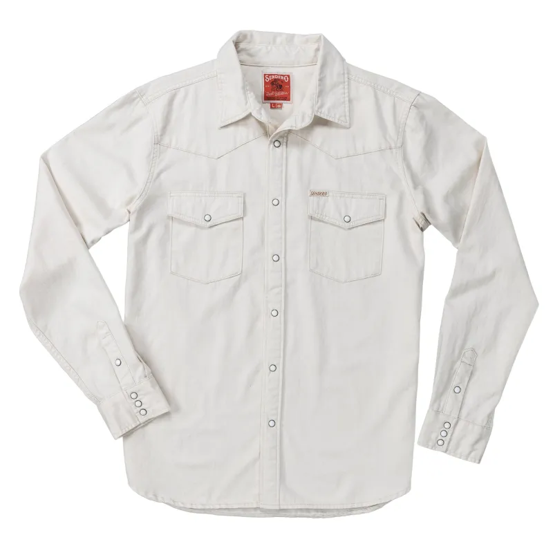 The Wyatt Pearl Snap Long Sleeve Denim Shirt - Ecru made by Sendero Provisions CO
