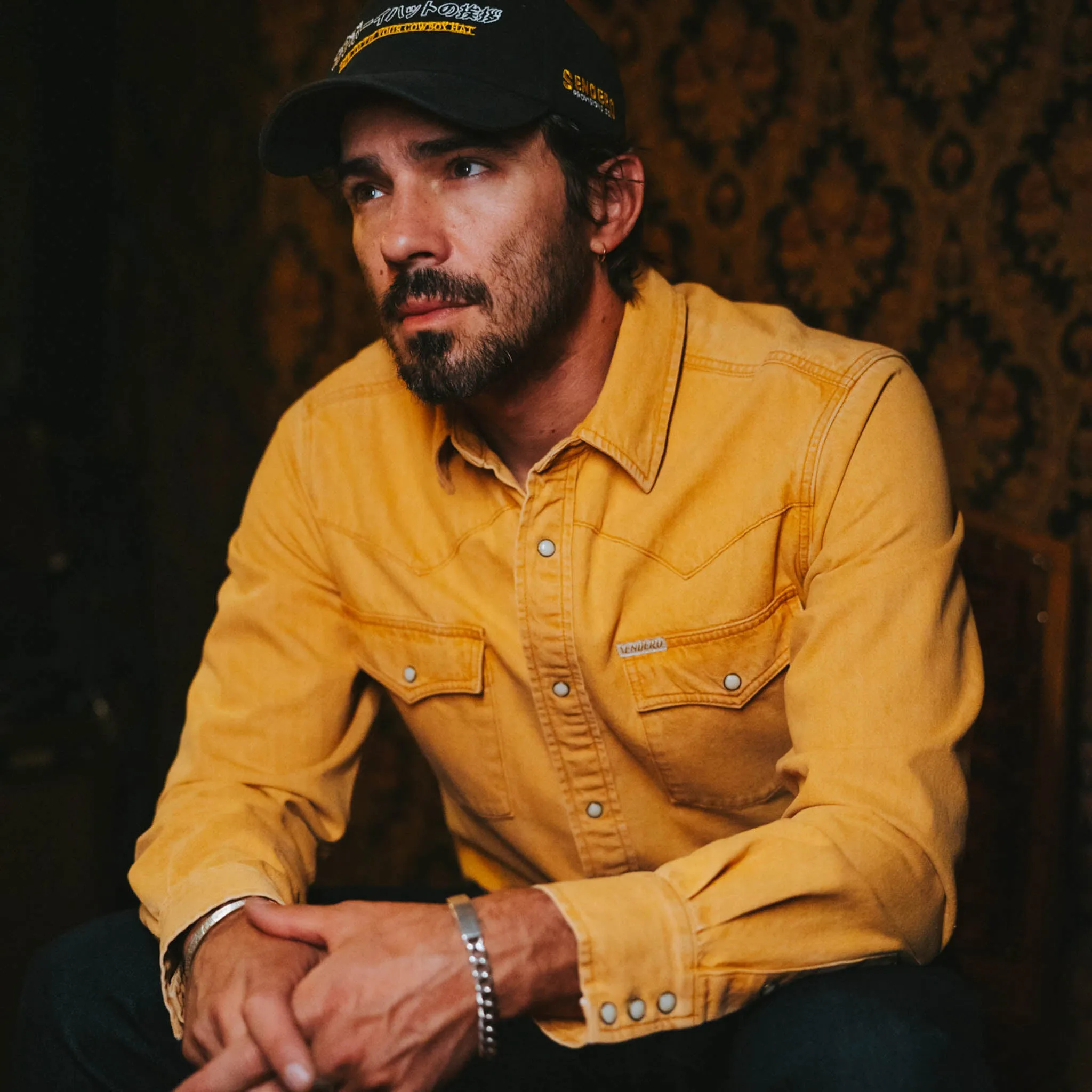 The Wyatt Pearl Snap Long Sleeve Denim Shirt - Faded Gold sold by Sendero Provisions CO product image thumbnail 2