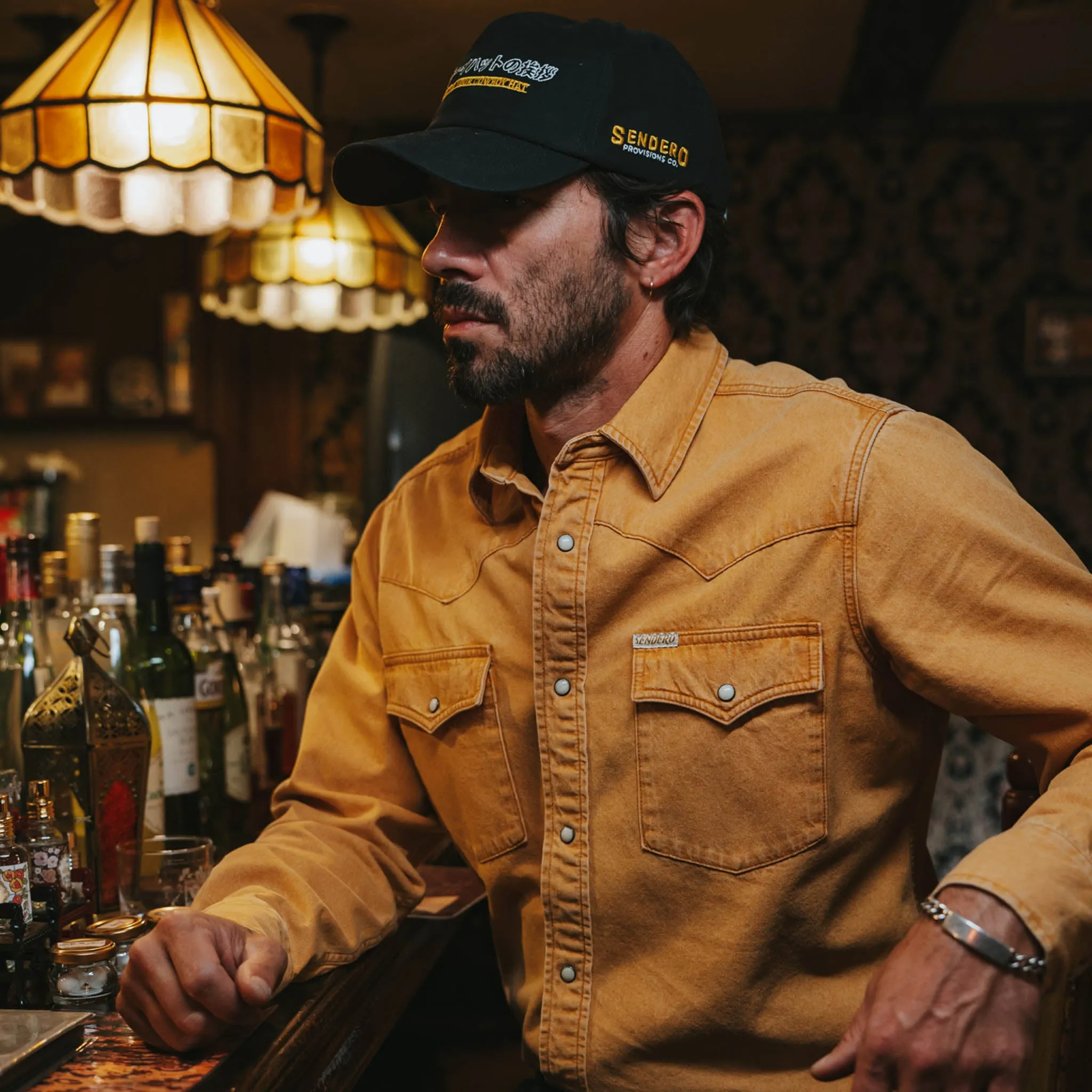 The Wyatt Pearl Snap Long Sleeve Denim Shirt - Faded Gold sold by Sendero Provisions CO product image thumbnail 5