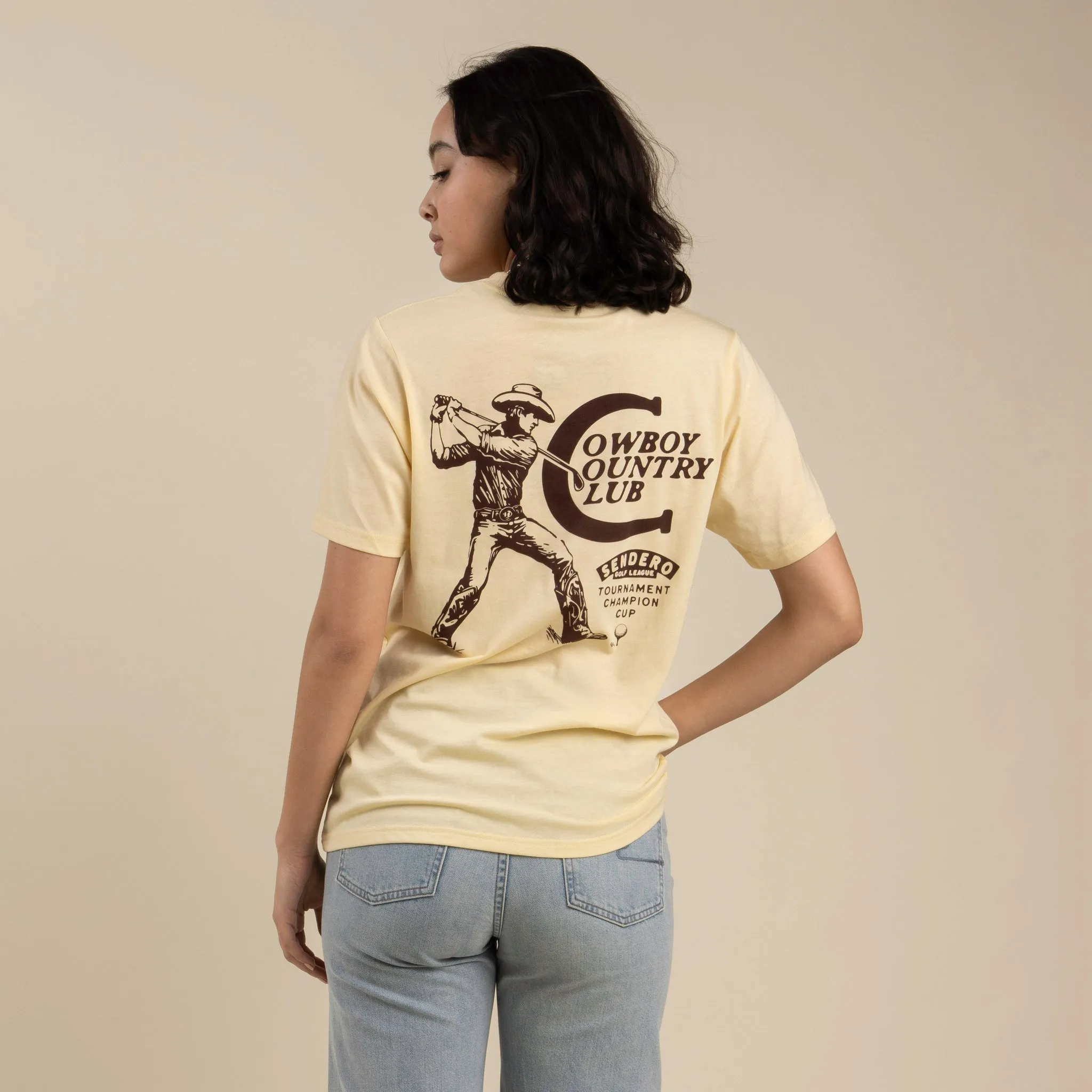 Cowboy Country Club T-Shirt - Cream sold by Sendero Provisions CO product image thumbnail 4