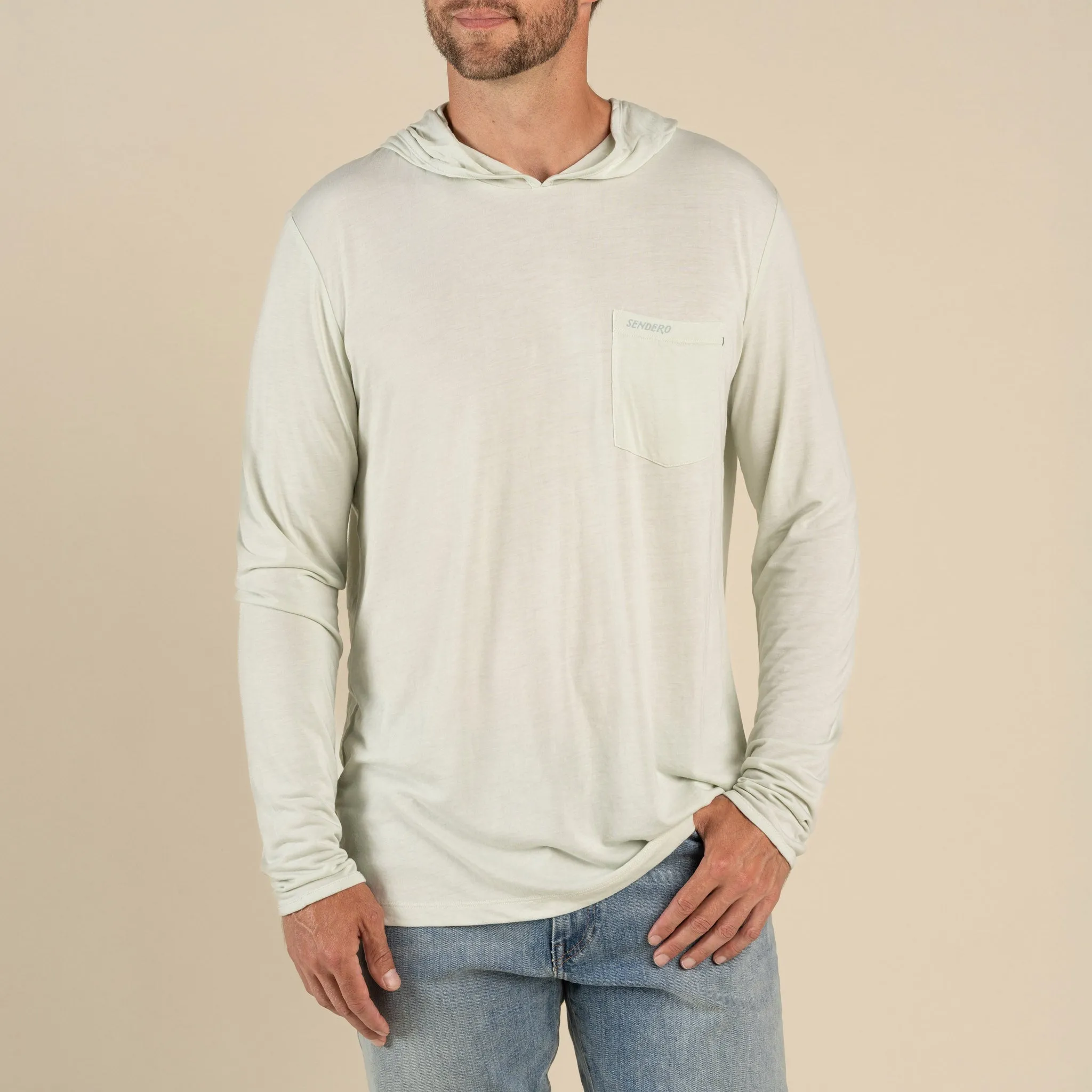 Yucatan Bamboo Hoodie Tech Shirt - Flats Green - WhataRodeo sold by Sendero Provisions CO product image thumbnail 5
