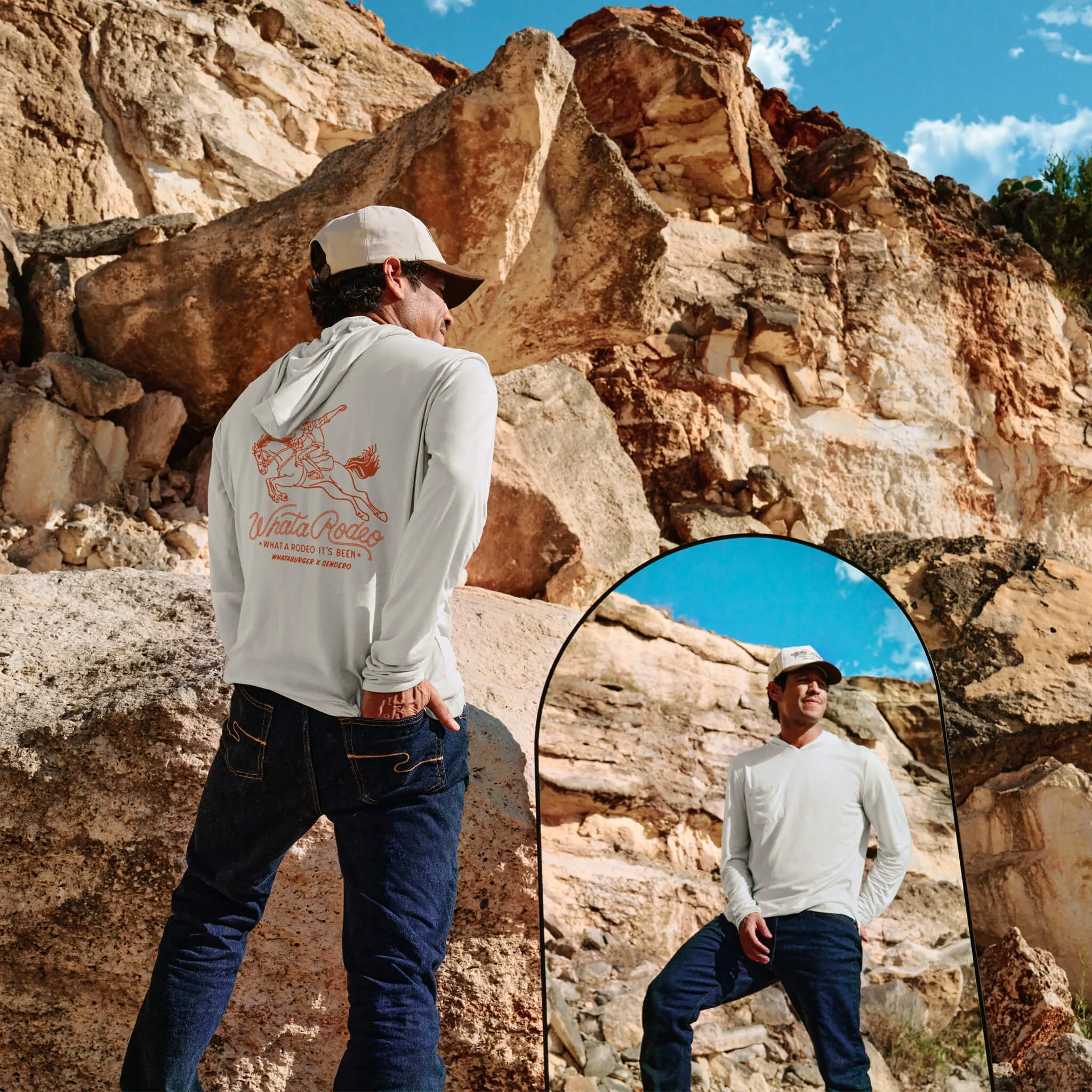 Yucatan Bamboo Hoodie Tech Shirt - Flats Green - WhataRodeo sold by Sendero Provisions CO product image thumbnail 3