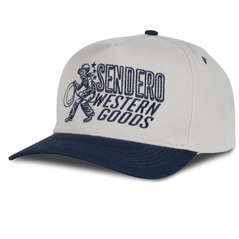 Western Goods Hat - White/Navy made by Sendero Provisions CO