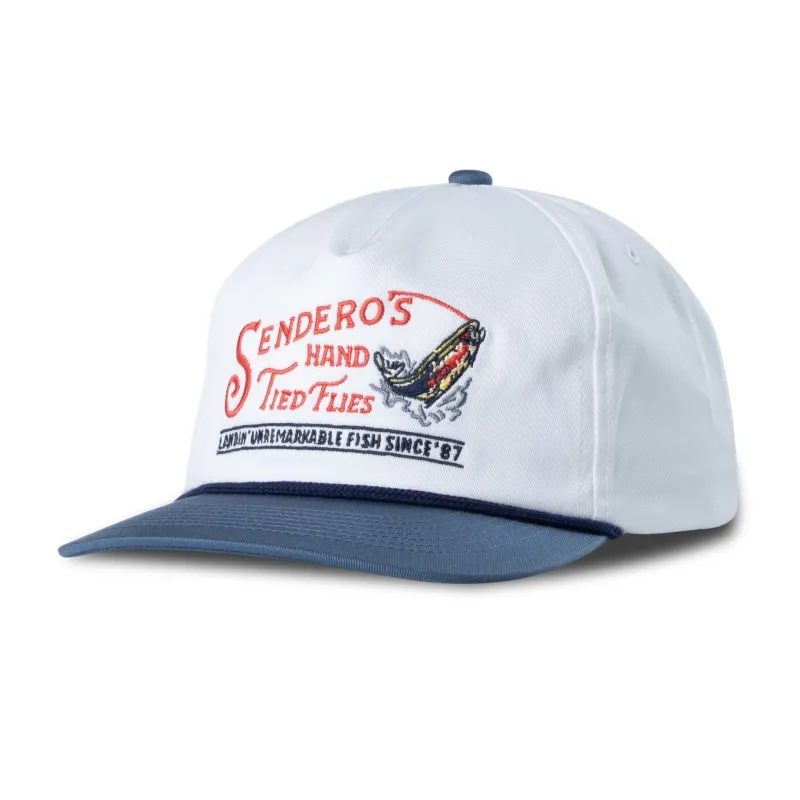 Hand Tied Flies Hat - White/Navy made by Sendero Provisions CO