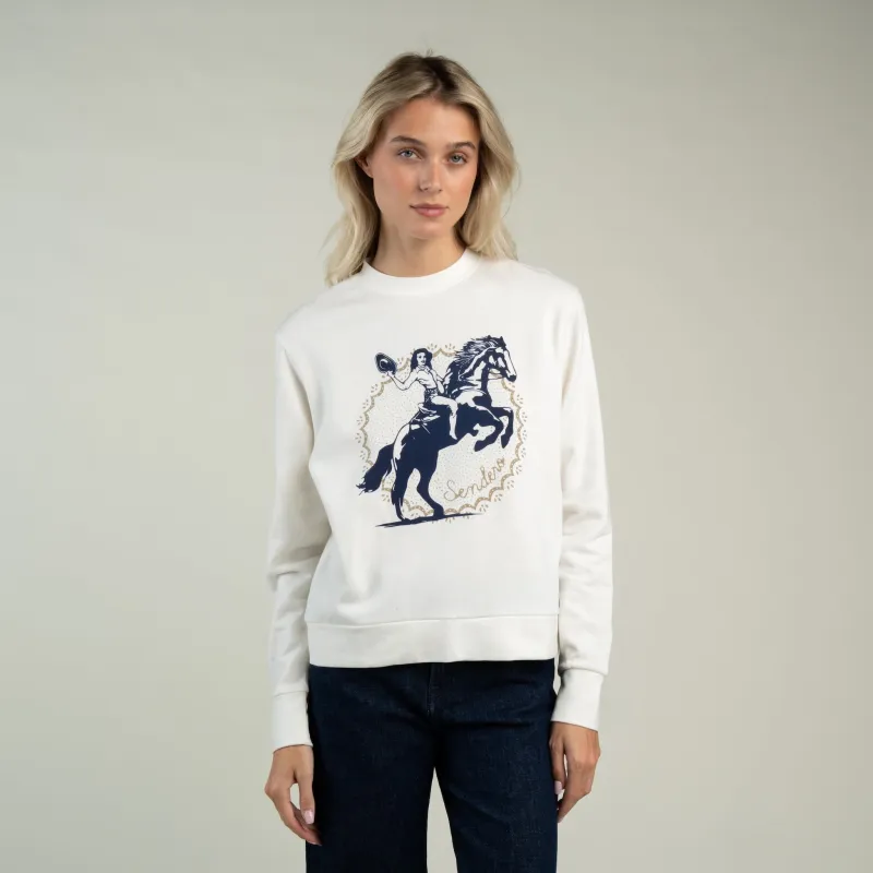 Women's Palomino Sweatshirt - Vintage White made by Sendero Provisions CO