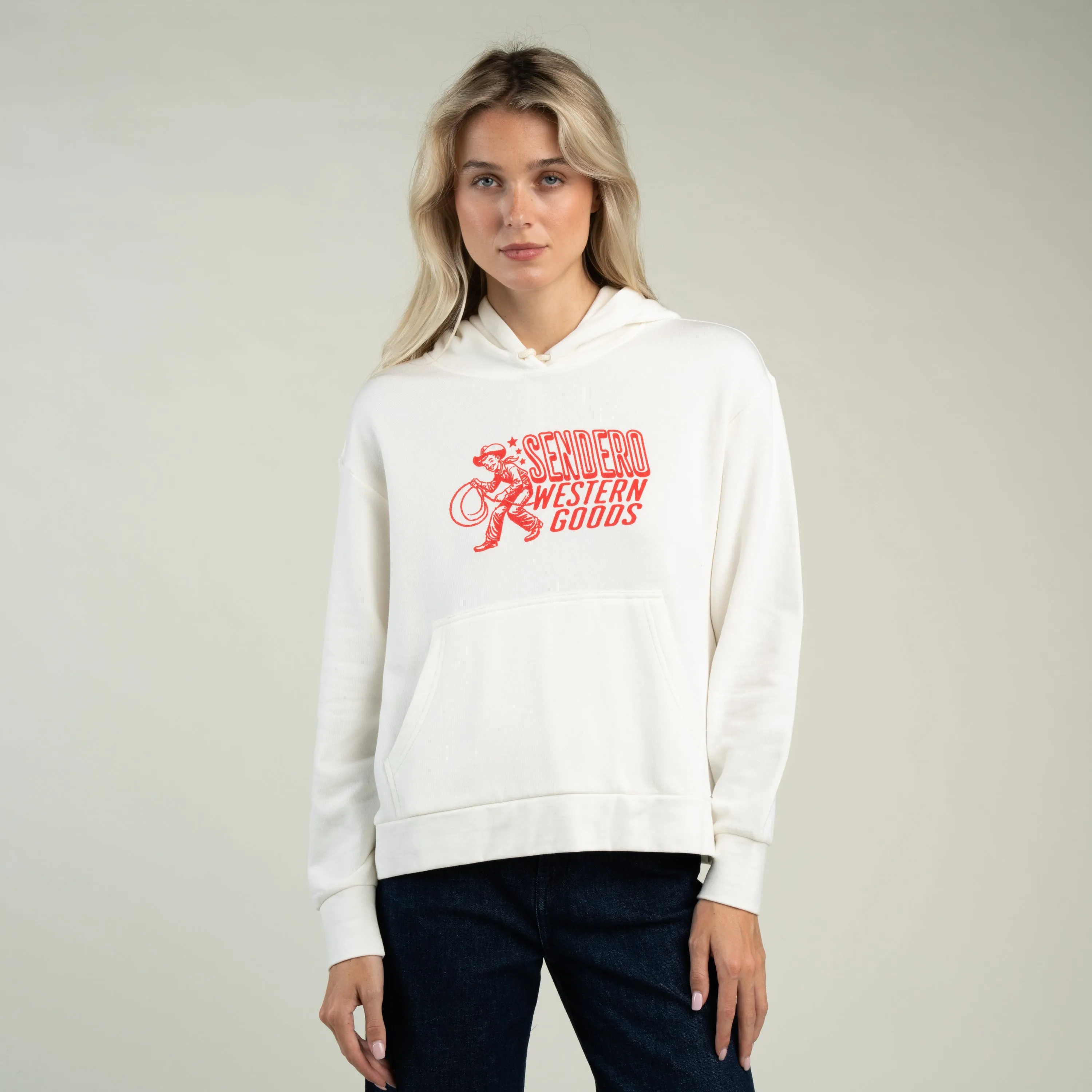 Women's Western Goods Hoodie - Vintage White sold by Sendero Provisions CO