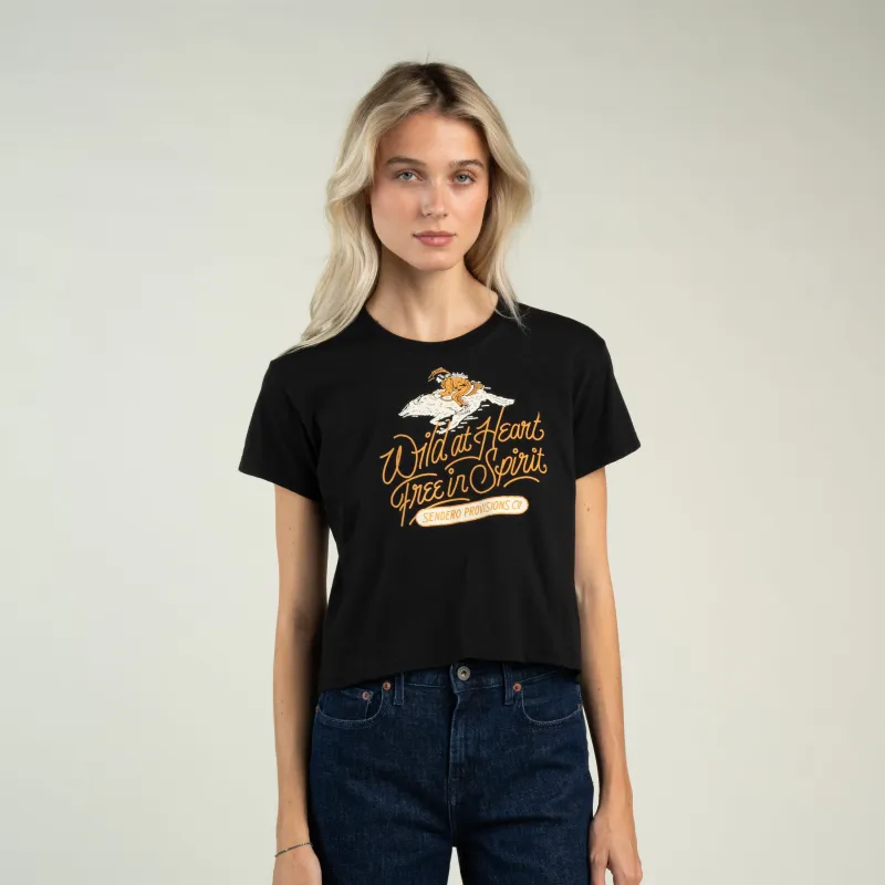 Wild At Heart Boxy Tee - Black made by Sendero Provisions CO
