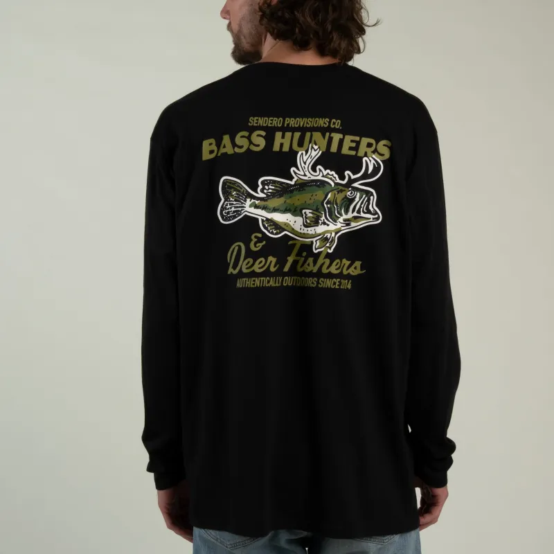 Deer Fishers Long Sleeve T-Shirt - Black made by Sendero Provisions CO