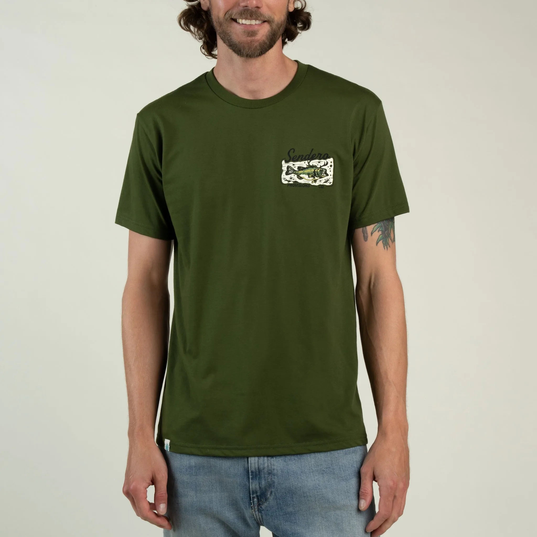 Deer Fishers T-Shirt - Army Green sold by Sendero Provisions CO product image thumbnail 5
