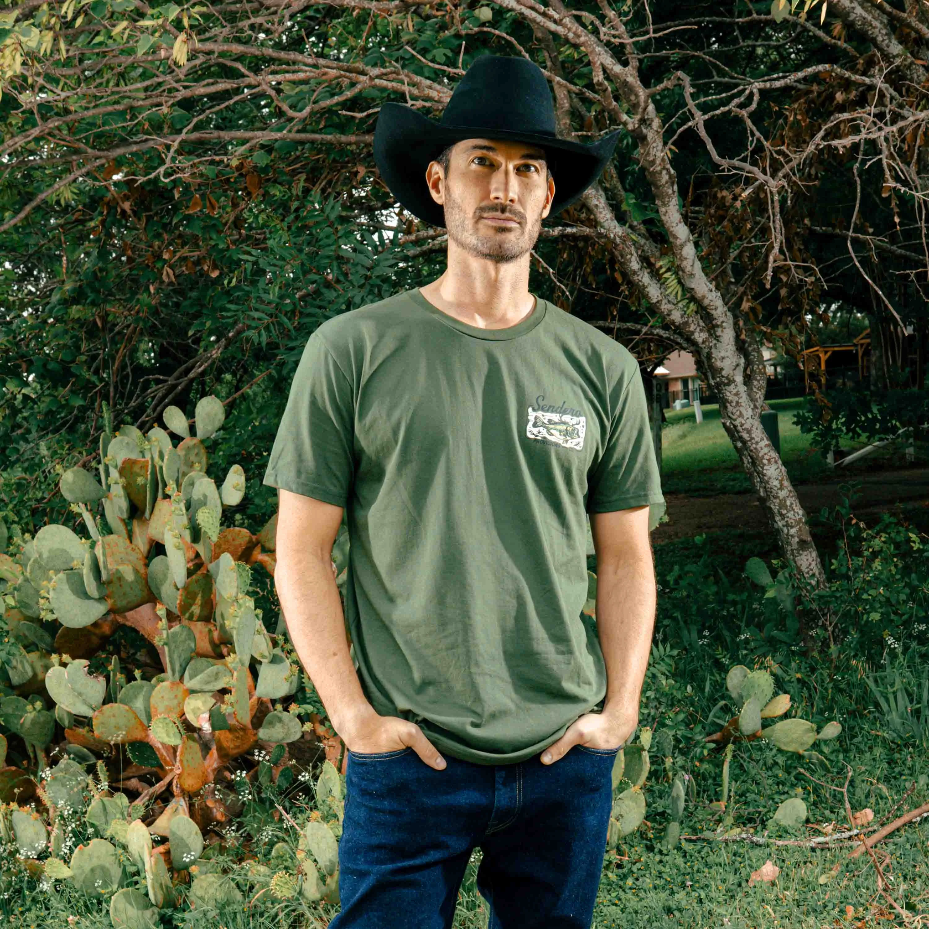 Deer Fishers T-Shirt - Army Green sold by Sendero Provisions CO product image thumbnail 3