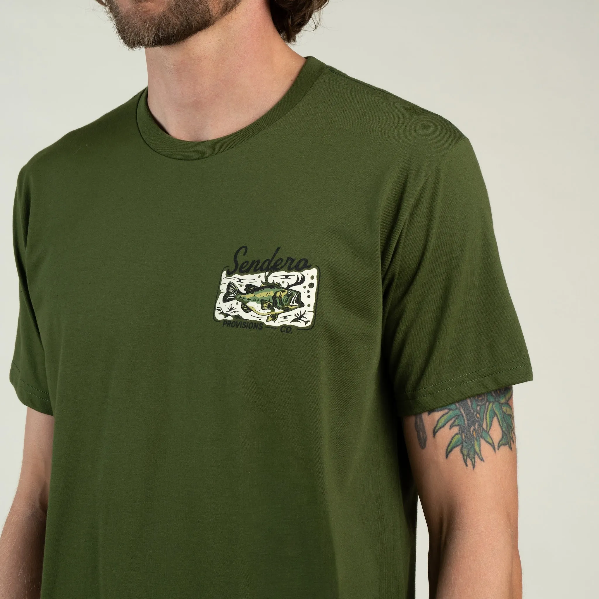 Deer Fishers T-Shirt - Army Green sold by Sendero Provisions CO product image thumbnail 4