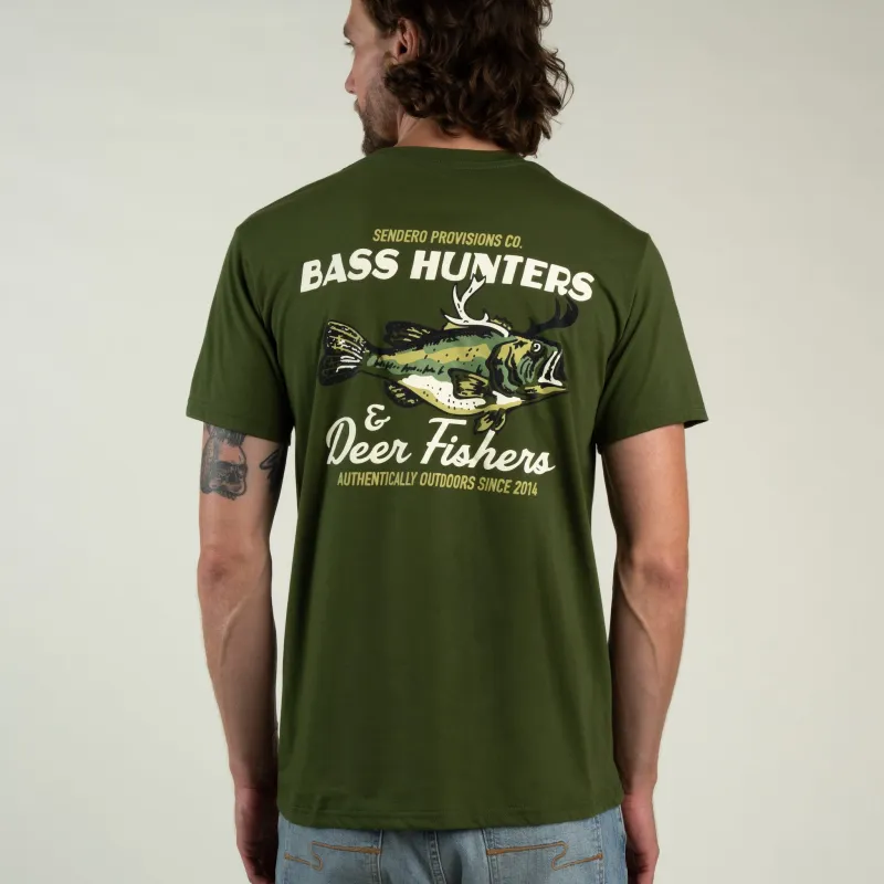 Deer Fishers T-Shirt - Army Green made by Sendero Provisions CO