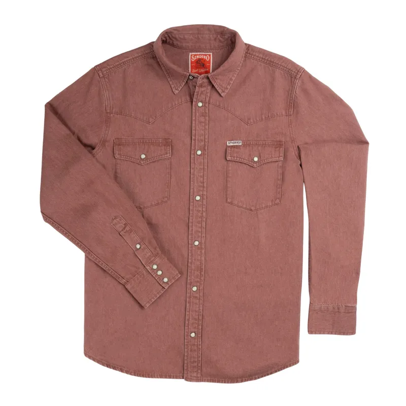The Wyatt Pearl Snap Long Sleeve Denim Shirt - Madera made by Sendero Provisions CO
