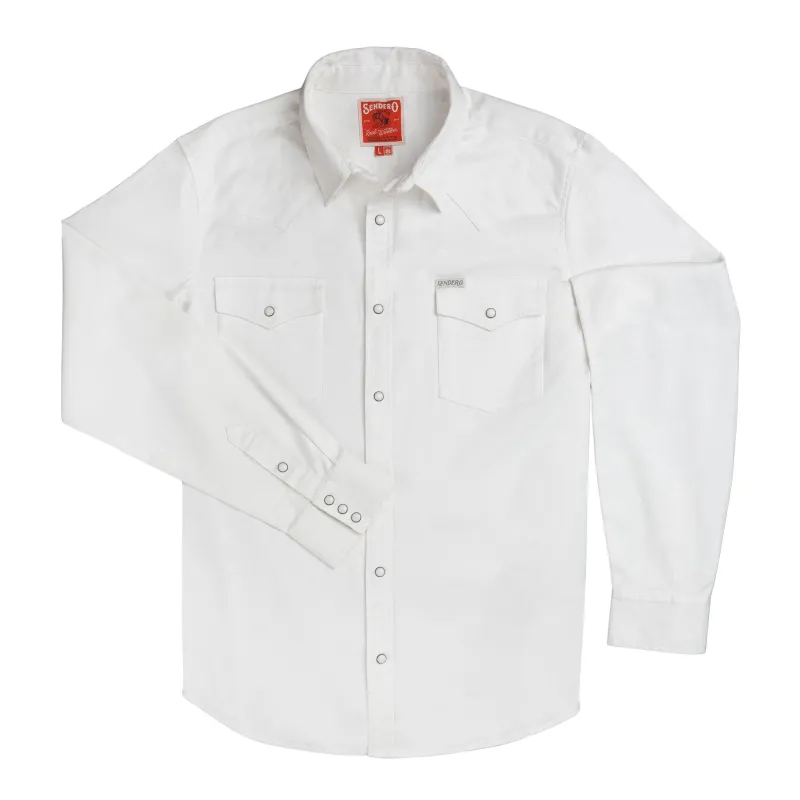 The Wyatt Pearl Snap Long Sleeve Solid Shirt - White made by Sendero Provisions CO
