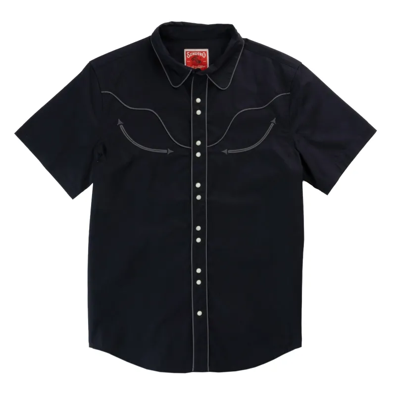 The Prescott Western Shirt - Black/Charcoal made by Sendero Provisions CO
