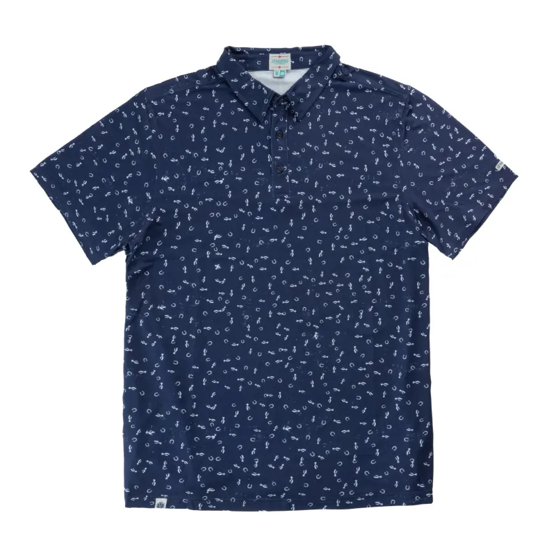 High Noon Performance Polo - Best of Luck - Midnight made by Sendero Provisions CO