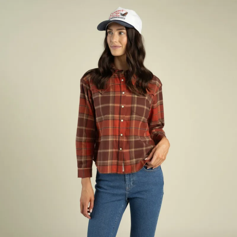 Women's Durango Flannel - Pearlsnap - Durango Plaid - Redrock made by Sendero Provisions CO
