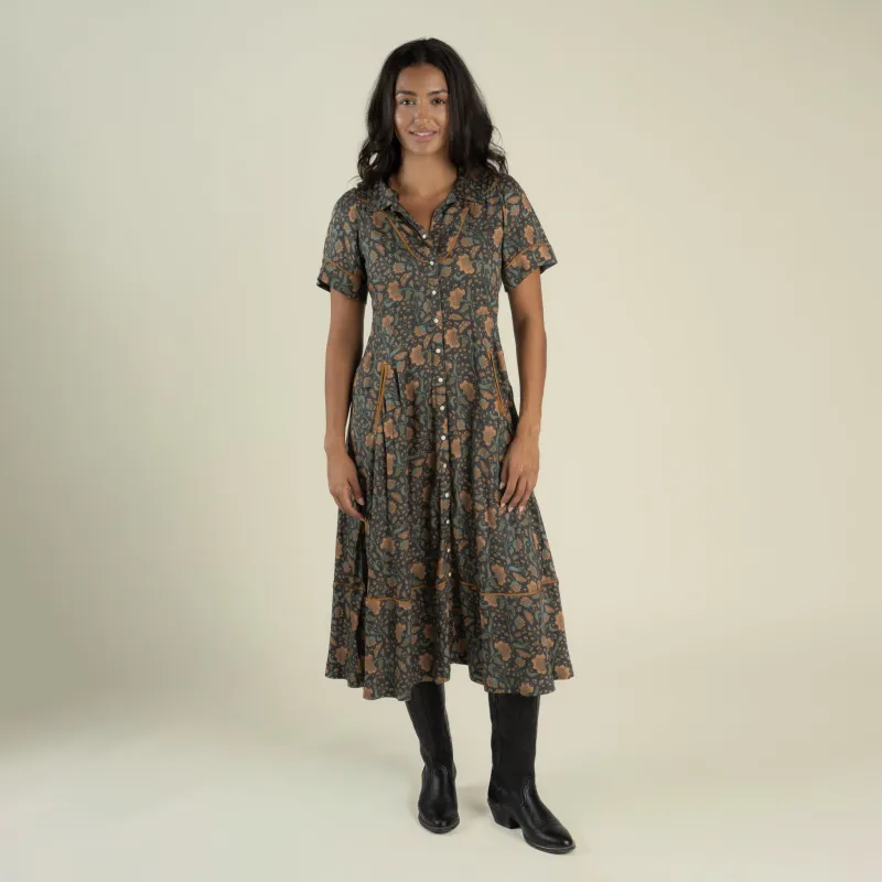 La Dahlia Dress - Copper Floral made by Sendero Provisions CO