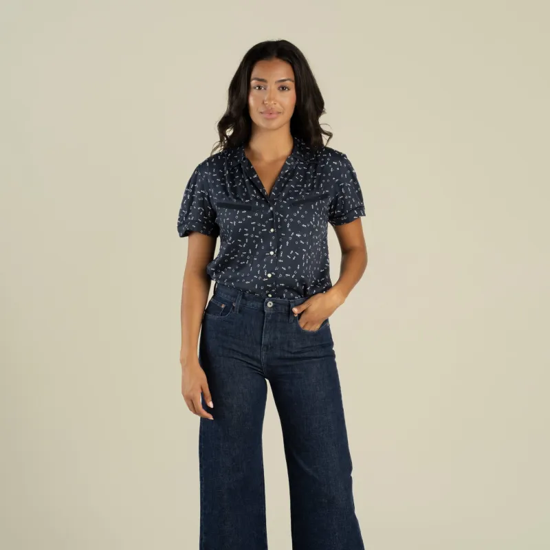 Cheyenne Western Blouse - Best of Luck - Midnight made by Sendero Provisions CO