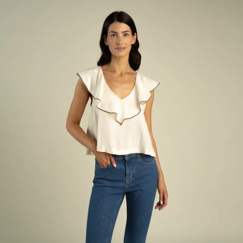 Faye Blouse - Cream made by Sendero Provisions CO