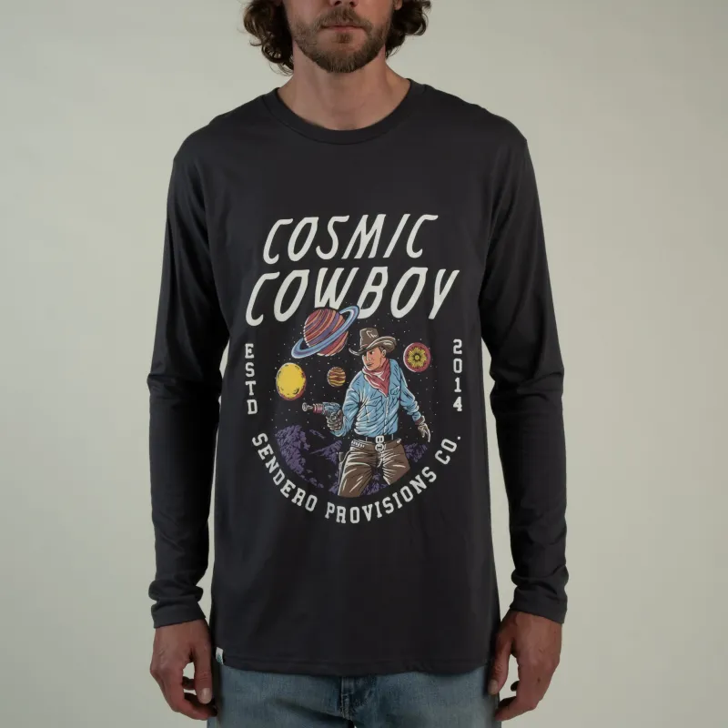 Cosmic Cowboy Long Sleeve T-Shirt - Charcoal made by Sendero Provisions CO