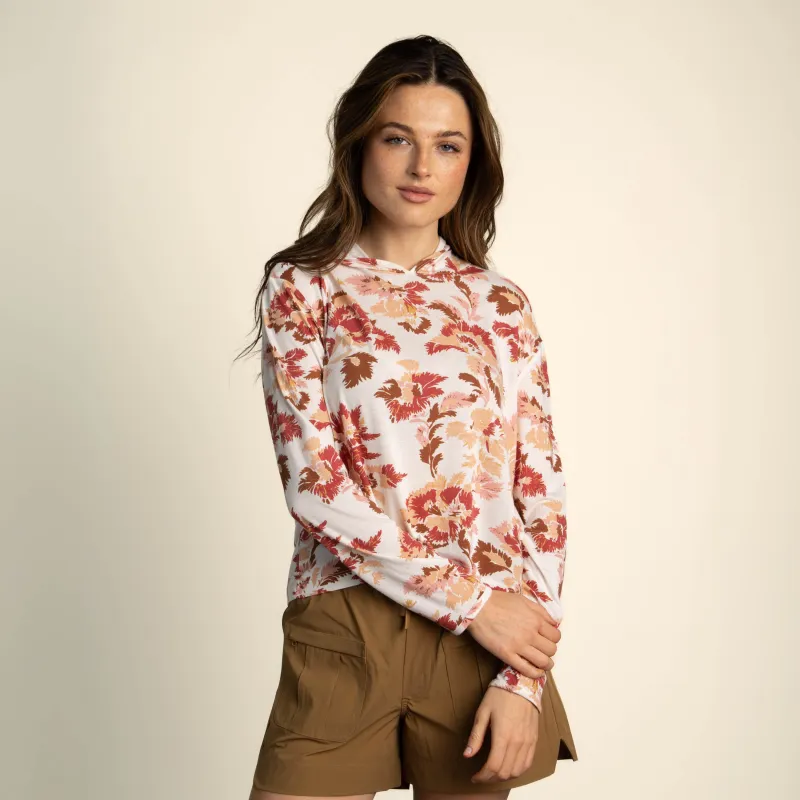 Women's Yucatan Bamboo Hoodie Tech Long Sleeve Shirt - Alondra - Ivory made by Sendero Provisions CO