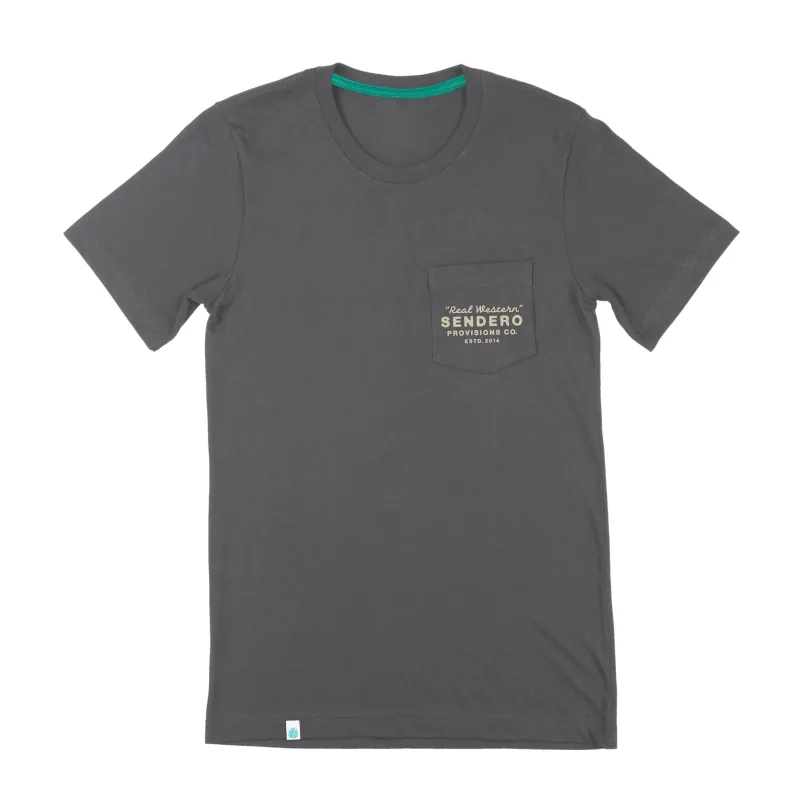 Real Western Pocket T-Shirt - Charcoal made by Sendero Provisions CO