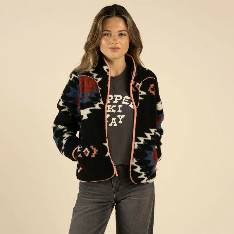 Sedona Fleece - Santa Fe Print - Vintage Black made by Sendero Provisions CO
