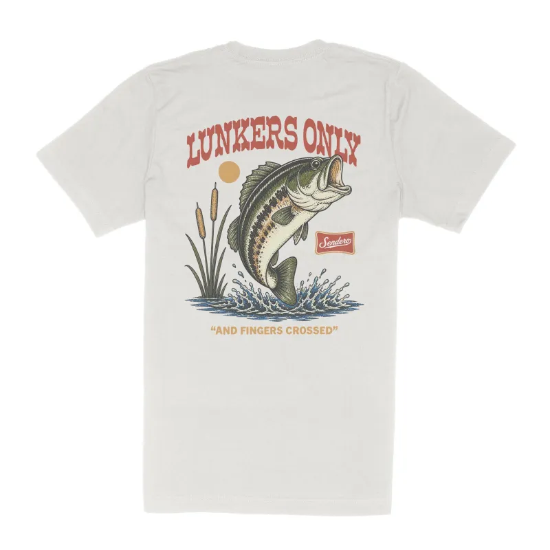 Lunkers Only Standard T-Shirt - White made by Sendero Provisions CO