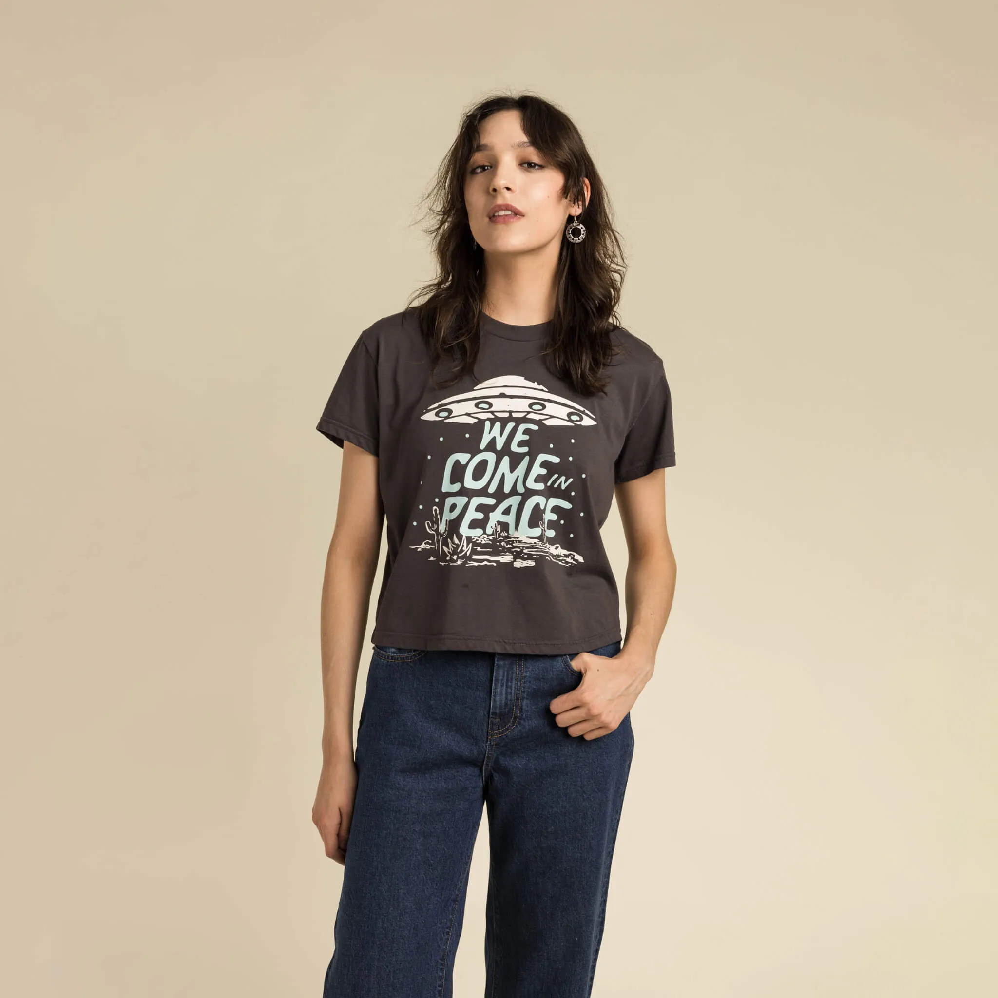 We Come In Peace Boxy Tee sold by Sendero Provisions CO