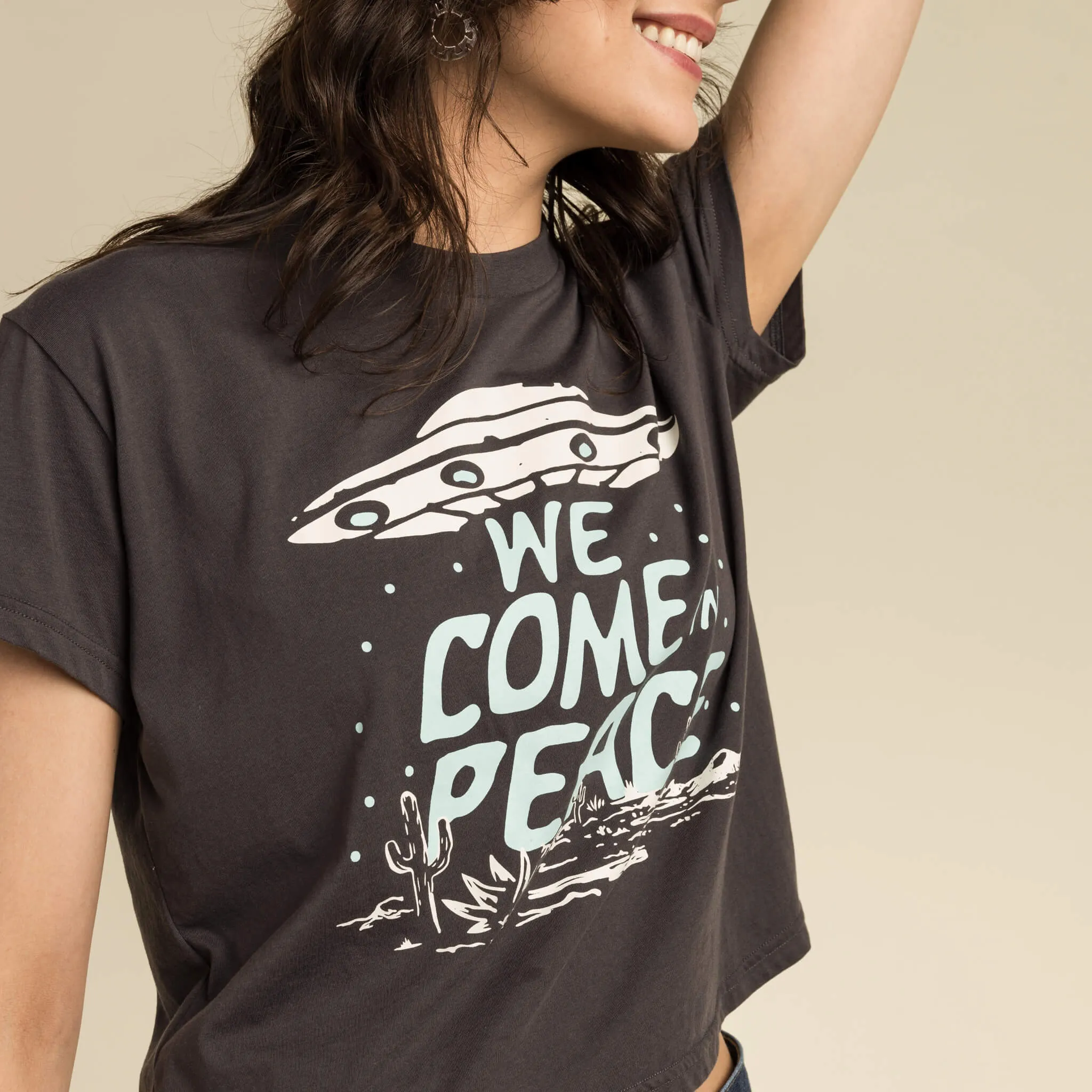 We Come In Peace Boxy Tee sold by Sendero Provisions CO product image thumbnail 4