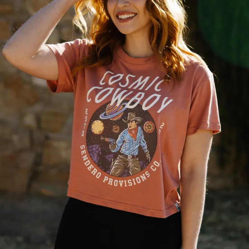 Cosmic Cowboy Boxy Tee sold by Sendero Provisions CO