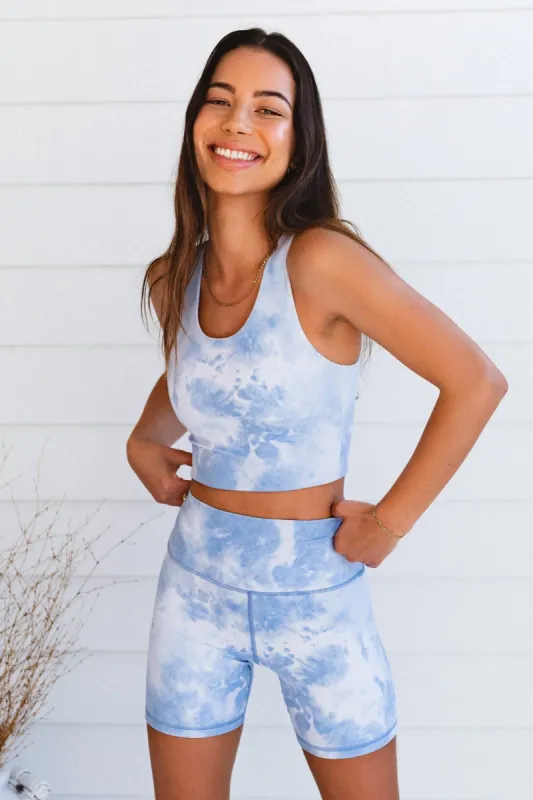 Blue Tie Dye Tawaiis Crop sold by Kavala Collective