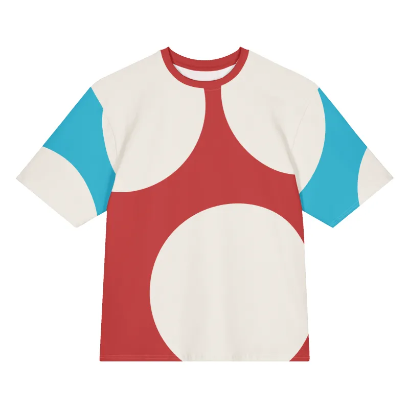 Mushroom Dot All Over Red and Blue made by Moxi Skates