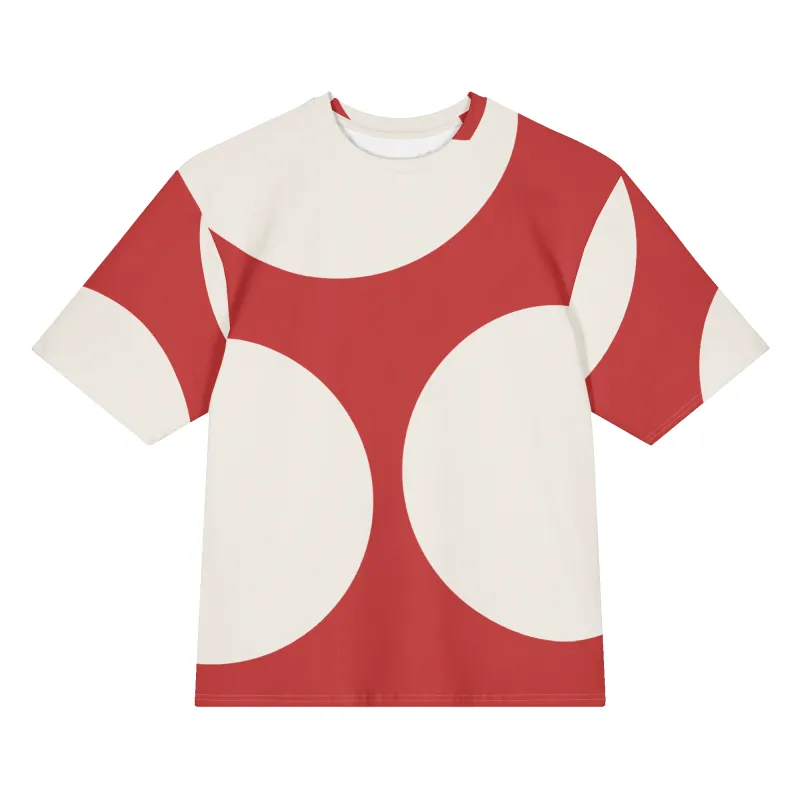 Mushroom Dot All Over Red Shirt made by Moxi Skates